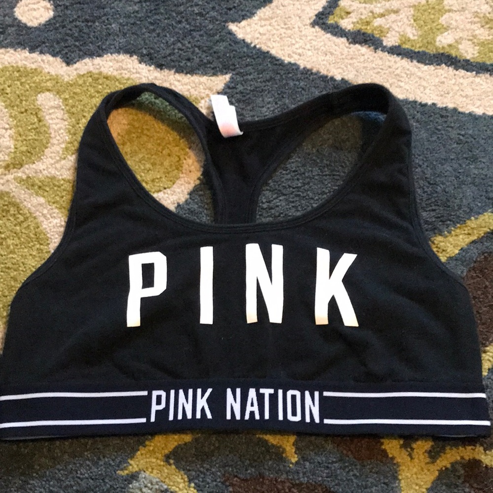 Pink sports bra